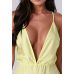 Боди с глубоким V-образным вырезом в зоне декольте желтого цвета Passion SENSIE BODY размер XL