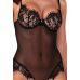 Боди прозрачный с кружевными вставками черного цвета Passion ZOVEL BODY размер XL