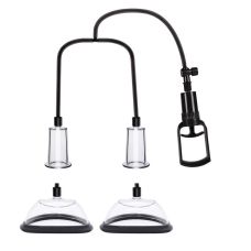 Вакуумна помпа для грудей та сосків прозоро чорного кольору Men Powerup Passion Pump