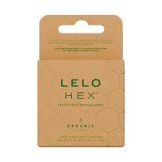Презервативы тонкие и суперпрочные из органического латекса LELO HEX Condoms Organic 3 штуки