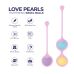 Вагінальні кульки рожевого кольору з різнокольоровими кульками Wooomy Love Pearls 2 штуки