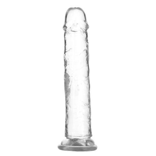 Прозрачный фаллоимитатор реалистичный на присоске Addiction Vertical Dong 9″ и вибропуля в подарок