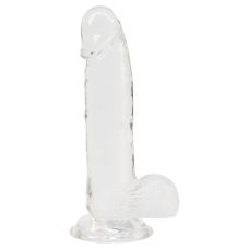 Прозорий фалоімітатор реалістичний на присосці Addiction Dildo with Balls 8” та віброкуля у подарунок
