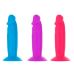 Набір реалістичних фалоімітаторів на присосці 3 кольорів червоний фіолетовий блакитний Addiction Silly Willy 3.3” Silicone Dildo 12 штук