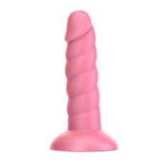 Фаллоимитатор ребристый на присоске розовый Addiction Unicorn Dildo 5.5” и вибропуля в подарок