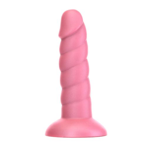 Фаллоимитатор ребристый на присоске розовый Addiction Unicorn Dildo 5.5” и вибропуля в подарок