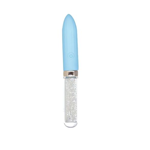 Вибропуля для клитора голубого с серебристым цвета BMS Factory Petites Lil’ Bombshell Vibrator 