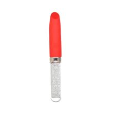 Вибропуля для клитора в форме помады красного с серебристым цвета BMS Factory Petites Lil’ Glamour Vibrator