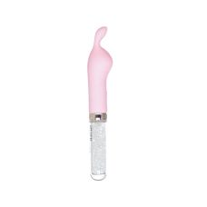 Вибратор с ушками для клитора розового с серебристым цвета BMS Factory Petites Lil’ Cottontail Vibrator