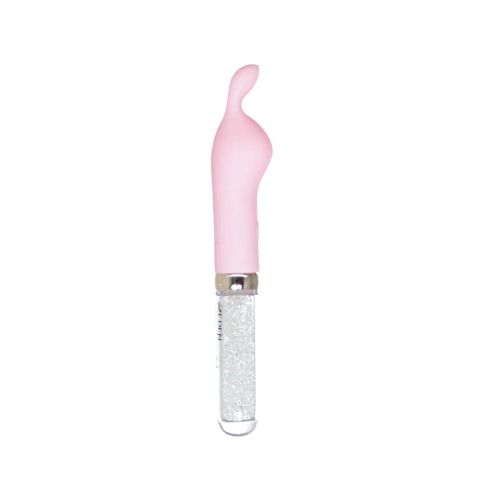 Вибратор с ушками для клитора розового с серебристым цвета BMS Factory Petites Lil’ Cottontail Vibrator