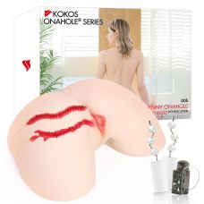 Мастурбатор Анус и Вагина с вибрацией и массажем телесного цвета Kokos 005 Jenny ONAHOLE Real Hips 2WayPlus