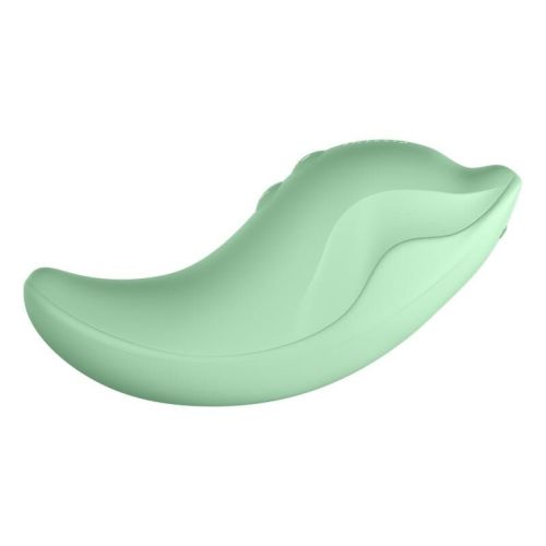 Вібратор вагінальний та кліторальний у формі дельфіна зеленого кольору KISSTOY Heidi