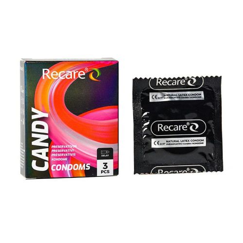 Презервативы пролонгирующий эффект конфетный аромат Recare Delay Candy Condoms Holographic 3 штуки