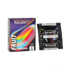 Презервативы ароматы мята банан и клубника Recare Color Fruit Flavour Condoms Holographic 3 штуки