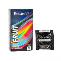 Презервативи аромати м'ята банан та полуниця Recare Color Fruit Flavour Condoms Holographic 12 штук