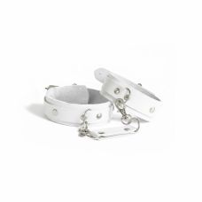 Наручники із натуральної шкіри колір білий Art of Sex Eva