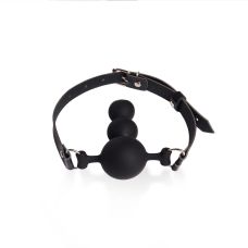 Кляп в рот с фаллоимитатором силиконовый и искусственная кожа черный Art of Sex Balls