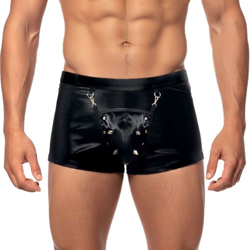 Мужские трусы с сюрпризом черные с эффектом мокрого бархата Art of Sex Gladiator размер M