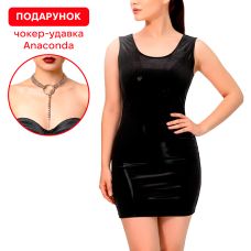 Плаття на шнурівці колір чорний з ефектом оксамиту Art of Sex Demi розміри XS-M