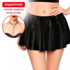 Сексуальна спідниця з ефектом мокрого оксамиту колір чорний Art-Sex Lolita розміри L-2XL