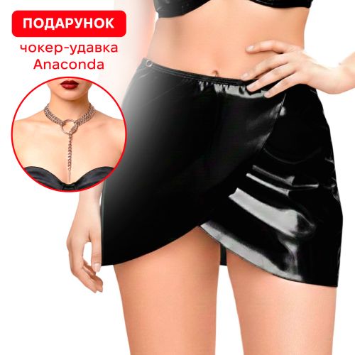Лакова сексуальна спідниця колір чорний Art of Sex Malibu розміри L-2XL