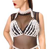 Бюстгалтер із перлів колір білий Art of Sex Jasmine розміри XS-2XL