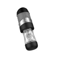 Автоматичний мастурбатор з технологіями всмоктування та ротації чорно-прозорий Nexus Alpha Surge