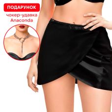 Сексуальна спідниця колір чорний з мокрим оксамитом Art of Sex Malibu розміри XS-M