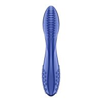 Двусторонний стеклянный дилдо синий Satisfyer Dazzling Crystal 2 