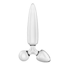 Тристоронній скляний дилдо прозорий Satisfyer Triple Crystal 1 Transparent
