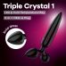 Тристоронній скляний дилдо чорний Satisfyer Triple Crystal 1