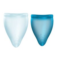 Набор менструальных чаш на 20 и 30 мл голубая и бирюзовая Fun Factory FUN CUP EXPLORE KIT 2 штуки