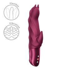 Вибратор с рожками с отростком для клитора красный Fun Factory Darling Devil Wine Red
