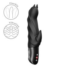 Вибратор с рожками с отростком для клитора черный Fun Factory Darling Devil Black