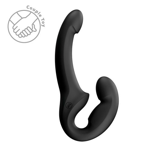 Безремневой страпон двойной регулируемый облегченная модель черный Fun Factory SHARE LITE 