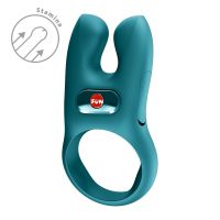 Эрекционное виброкольцо на член с двойной стимуляцией клитора зеленое Fun Factory NŌS CLASSIC 2 мотора