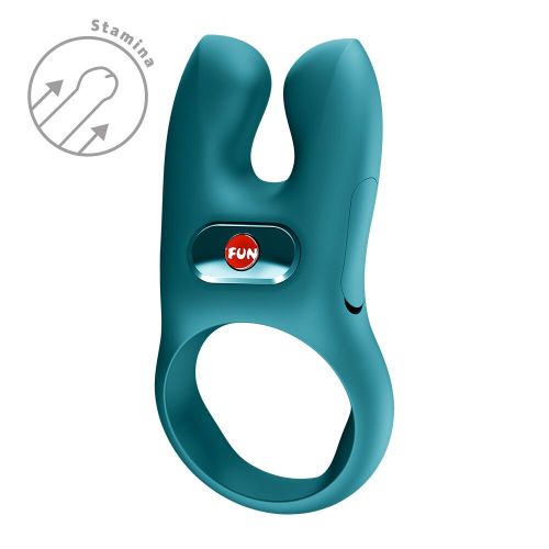 Эрекционное виброкольцо на член с двойной стимуляцией клитора зеленое Fun Factory NŌS CLASSIC 2 мотора