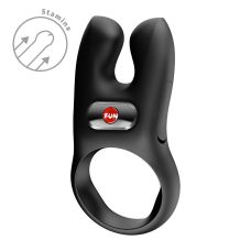 Ерекційне віброкільце на член із подвійною стимуляцією клітора чорне Fun Factory NŌS CLASSIC 2 мотора