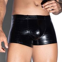 Эротические мужские лаковые трусы черные JSY модель 9118T размер One Size