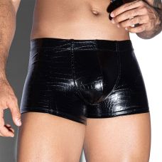 Еротичні чоловічі лакові труси чорні JSY модель 9118T розмір One Size