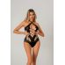 Бодістокінг із еротичними вирізами чорний JSY модель WW7174 розмір One Size