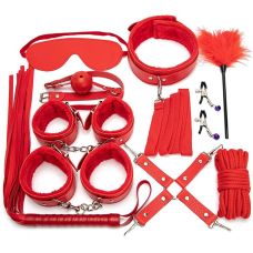 Набір для BDSM на 10 предметів червоного JSY KB80608