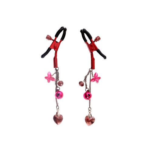 Зажимы для сосков с регулировкой розового цвета Art of Sex Heart of Stone