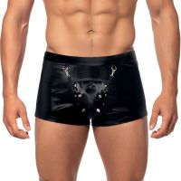 Мужские трусы с сюрпризом черные с эффектом мокрого бархата Art of Sex Gladiator размер L