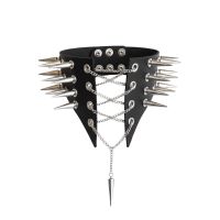 Чокер комір з шипами натуральна шкіра колір чорний Art of Sex Ariadne XS-M