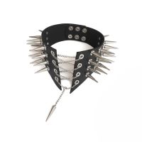 Чокер комір з шипами екошкіра колір чорний Art of Sex Ariadne розміри L-2XL