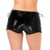 Шортики на шнуровке черные с эффектом мокрого бархата Art of Sex Kylie размеры L-2XL