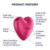 Вакуумний стимулятор-серце з вібрацією червоний Satisfyer Cutie Heart Battery Series