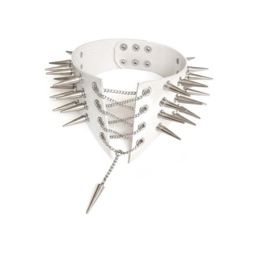 Чокер-воротник с шипами экокожа цвет белый Art of Sex Ariadne размеры L-2XL
