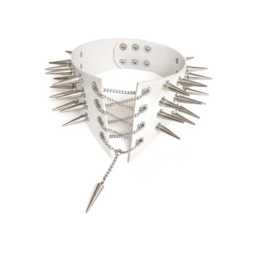 Чокер-воротник с шипами экокожа цвет белый Art of Sex Ariadne размеры XS-M